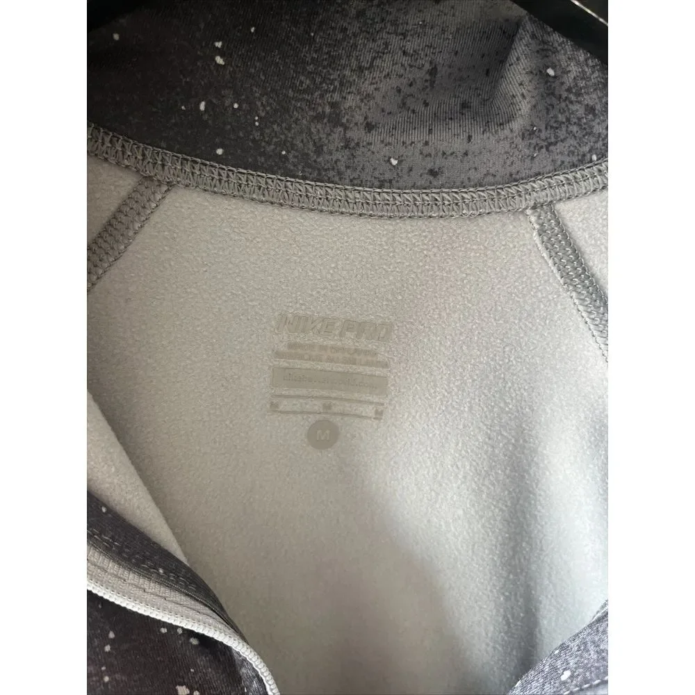 Nike Pro Sweatshirt Womens Size M Activewear Dri-Fit Mock Neck Gray‎ Running